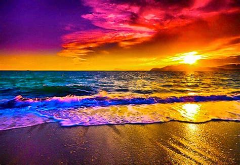 1920x1080px, 1080P Free download | Rainbow for Computer, sunset ocean ...