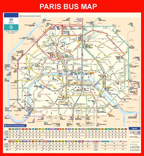 Paris bus station map - Map of Paris bus station (Île-de-France - France)