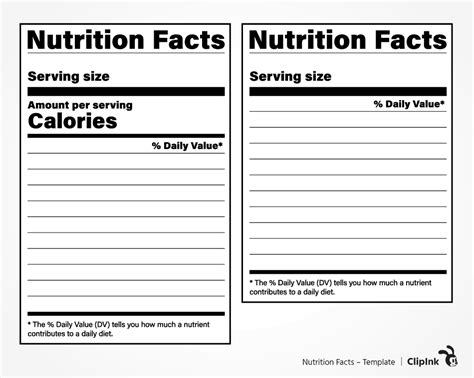 Nutrition Facts Label Template Download The following templates may be ...