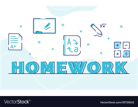 Homework typography word art background icon Vector Image