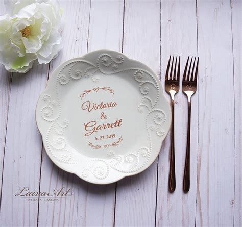 Personalized Cake Plate and Forks Set Dessert Fork Set Wedding - Etsy