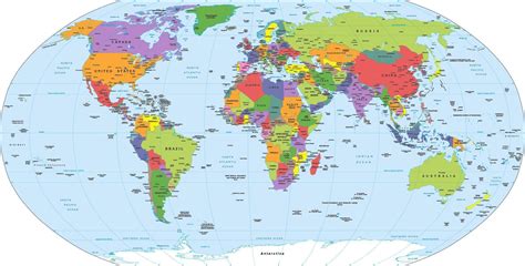 Political world map Robinson projection 12877169 Vector Art at Vecteezy