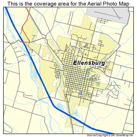 Aerial Photography Map of Ellensburg, WA Washington