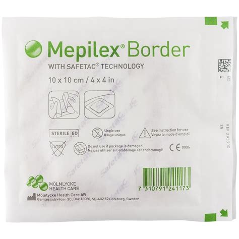 Molnlycke 295300 Mepilex Border Foam Dressing 4" x 4" - 1 Dressing ...