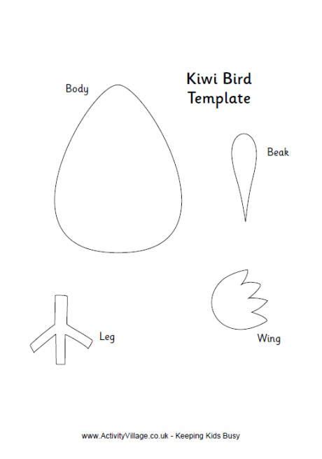 Kiwi Template - Small | Bird crafts preschool, Kiwi bird, Bird crafts