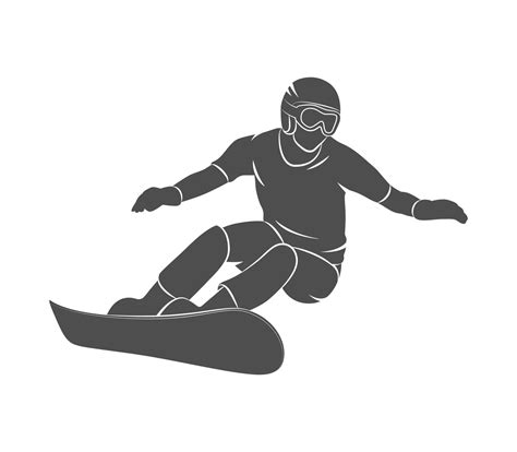 Silhouette snowboarder on a white background. Vector illustration ...