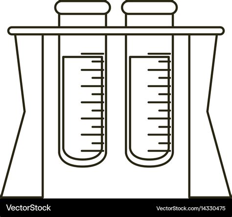 Test tube rack medicine laboratory thin line Vector Image