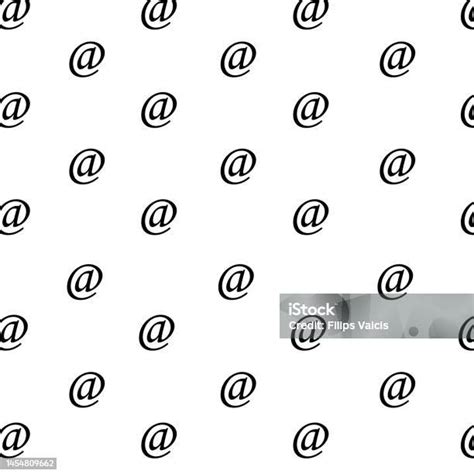 At The Rate Sign Seamless Pattern Isolated On White Background Vector ...