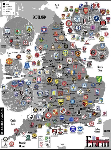 Map of English football teams : r/MapPorn