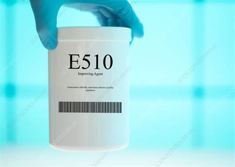 Container of the food additive E510 - Stock Image - F036/8775 - Science ...