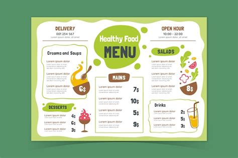 Premium Vector | Healthy food menu template