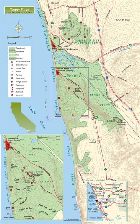 Torrey Pines State Beach and Reserve Map - La Jolla California • mappery