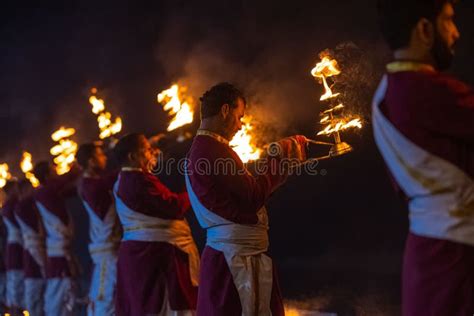 Hindu Male Priest Performing River Ganges Aarti at Rishikesh Editorial ...