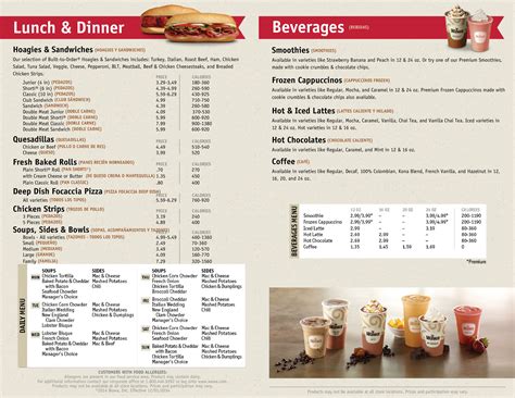 Menu at Wawa, Bel Air, 709 Belair Rd