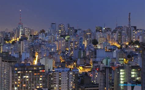 Skyline Sao Paulo City Brazil At Night Wallpaper HD Photo | Skyline ...