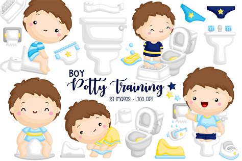 Kids Potty Training Clipart – MasterBundles