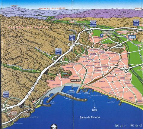 Almeria Panoramic Map - Almeria Spain • mappery