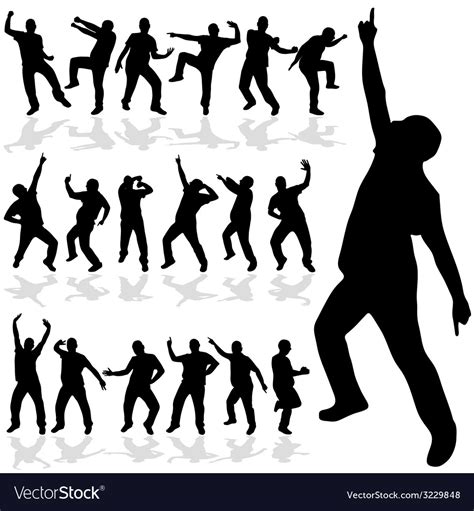 Man dancing silhouette Royalty Free Vector Image