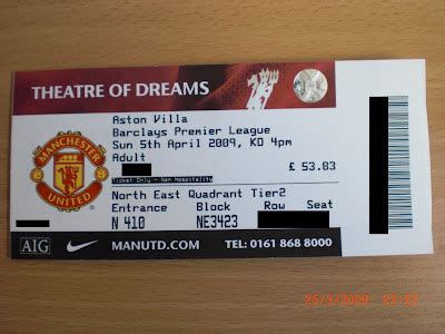 ME: MANCHESTER UNITED VS ASTON VILLA TICKETS!!!