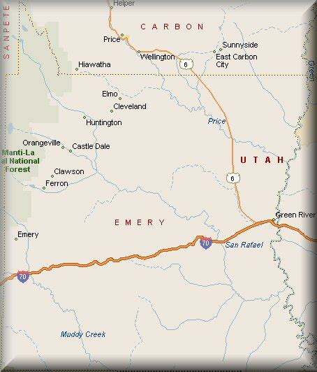 Emery County, Utah Map