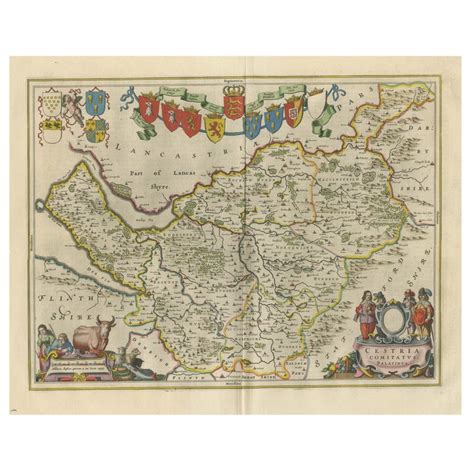 Antique Map of Cheshire, North West England For Sale at 1stDibs