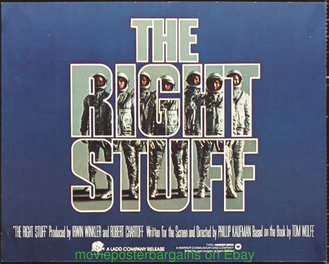 THE RIGHT STUFF MOVIE POSTER 5 STILLS DELUXE COLOR LOBBY CARD'S SCOTT ...