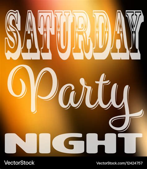 Saturday party night quote square card with label Vector Image