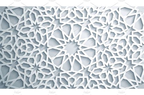 Islamic ornament vector , persian motiff . White background . Light 3d ...