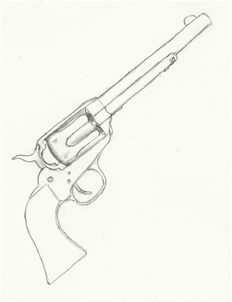 Revolver Gun Drawing