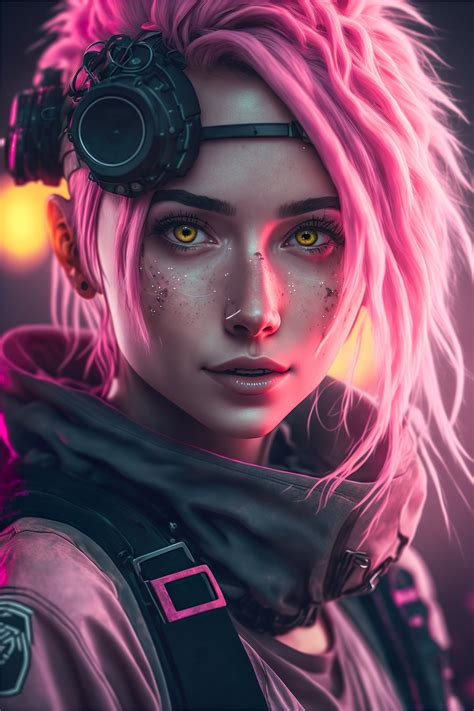 Set of 5 Cyberpunk Girl Desktop Background/Wall Art (Digital) Cyberpunk ...