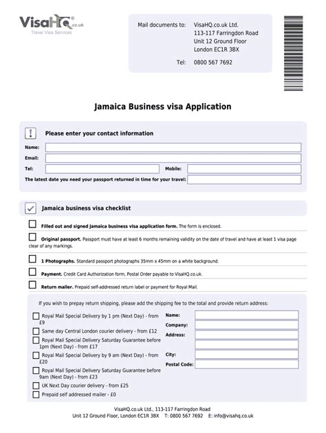 Fillable Online jamaica visahq co Jamaica Visa Application for Citizens ...