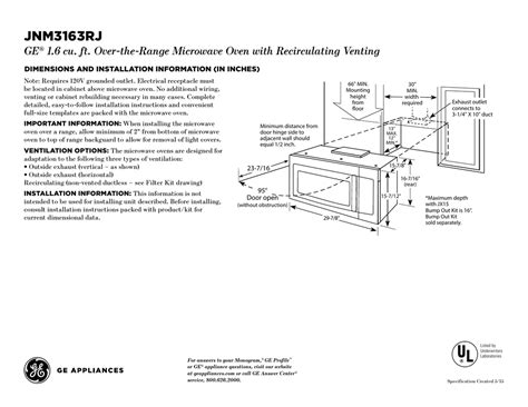 Ge Microwave Installation Template