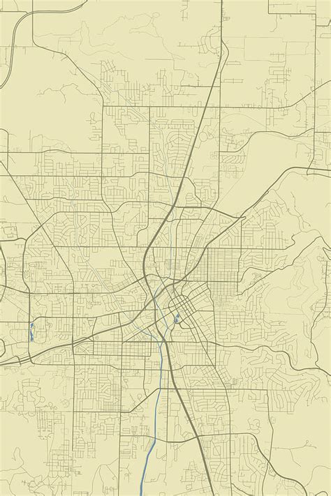 Huntsville Alabama USA Classic Map Digital Art by Jurq Studio