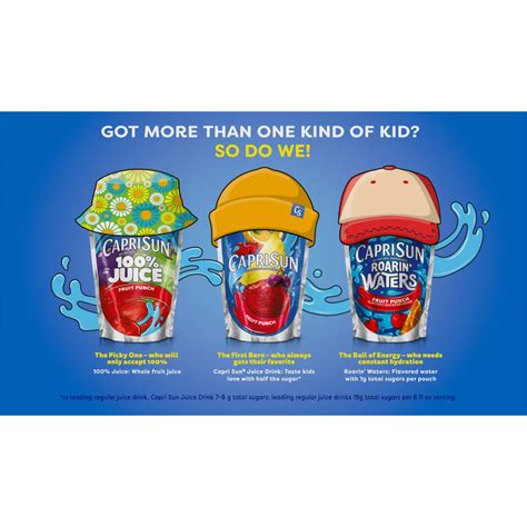 Capri Sun Roarin' Waters Fruit Punch Flavored Water Beverage 6 oz ...