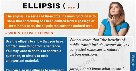 The ellipsis, also known as ellipsis points, shows that something has ...