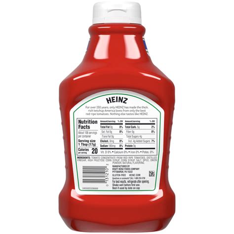 Nutrition Facts Heinz Ketchup | Blog Dandk