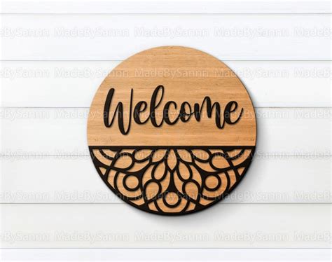 Patterned Door Hanger Svg Door Hanger Bundle Svg Welcome - Etsy