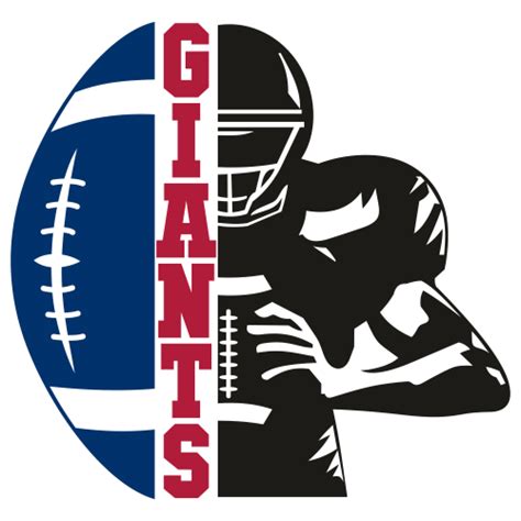 Giants Distressed Football Half Player SVG | New York Giants Distressed ...