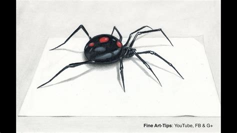 How to Draw a Black Widow Spider in 3D - Narrated - YouTube