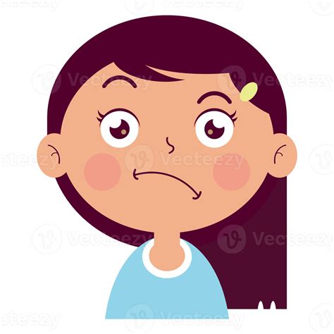 girl doubt face cartoon cute 14604130 PNG