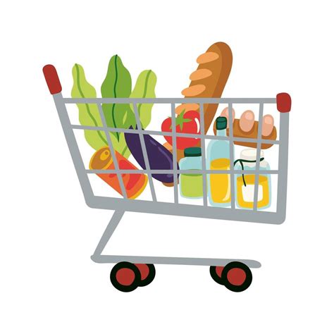 groceries in shopping cart free form style 1869276 Vector Art at Vecteezy