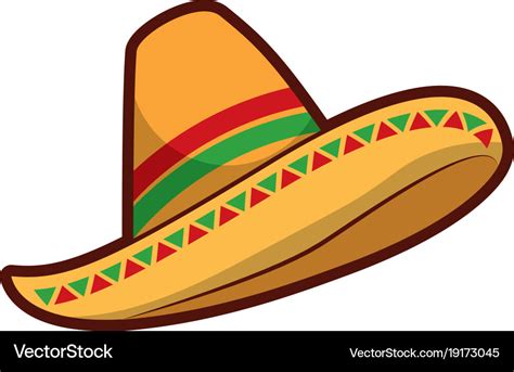 Mexican hat isolated icon Royalty Free Vector Image