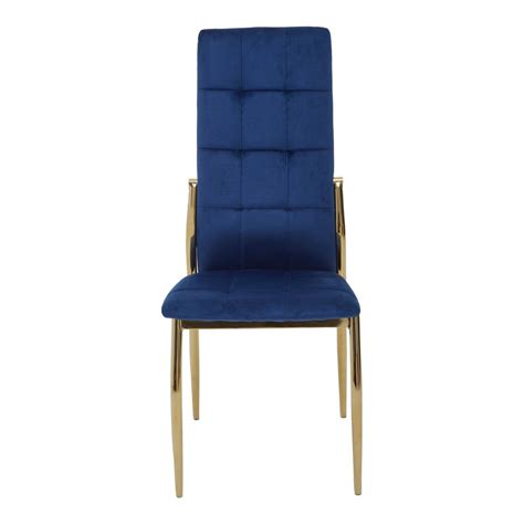 Contemporary Blue Velvet High Back Chair - The Great British Designers