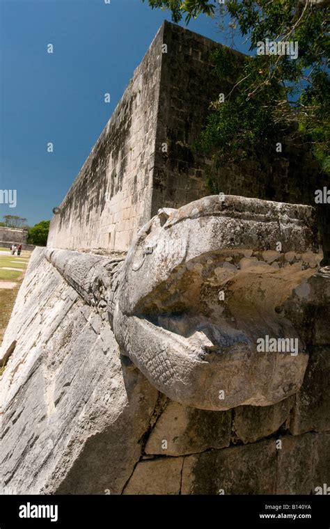 The Ball Court at the Mayan ruins of Chichen Itza Mexico Stock Photo ...