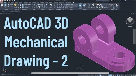 AutoCAD 3D Mechanical Drawing Tutorial - 2 - YouTube