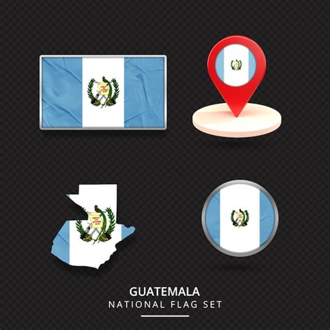 Premium PSD | Guatemala National Flag map location element design