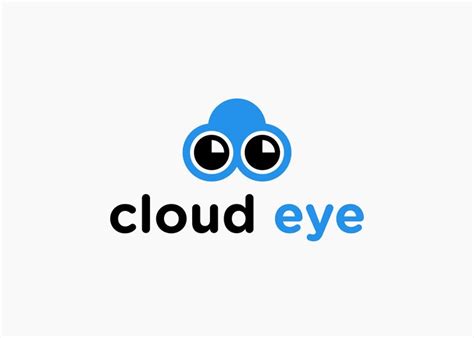 Premium Vector | Eye cloud logo design vector silhouette illustration