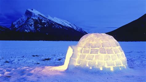 壁纸 : 山, 晚, 湖, 雪, 冬季, 加拿大, 北极, 冷冻, 阿尔伯塔国家公园, 冰屋, 班夫, 北冰洋 1920x1080 ...