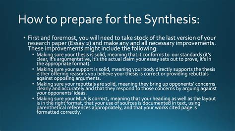 The Synthesis. - ppt download