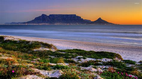 Sandy beach at sunset near Cape Town wallpaper - Beach wallpapers - #49605